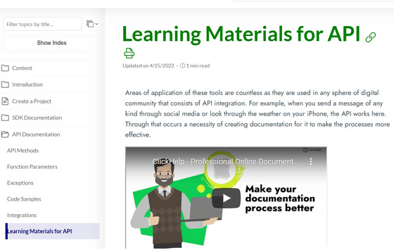 Include tutorials, FAQs, and other learning materials, image 4 – ClickHelp Use Cases