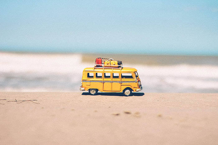 vacation van on the beach