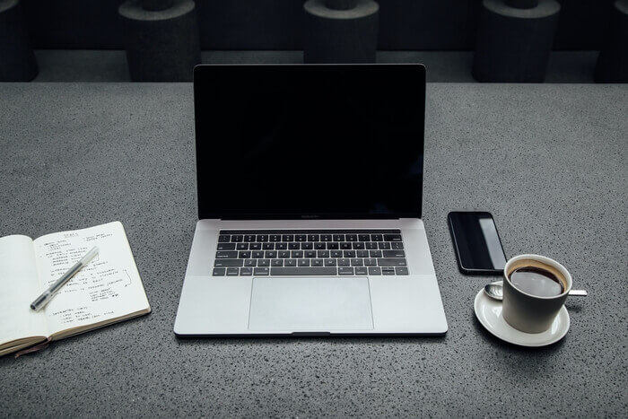 notebook laptop coffee smartphone