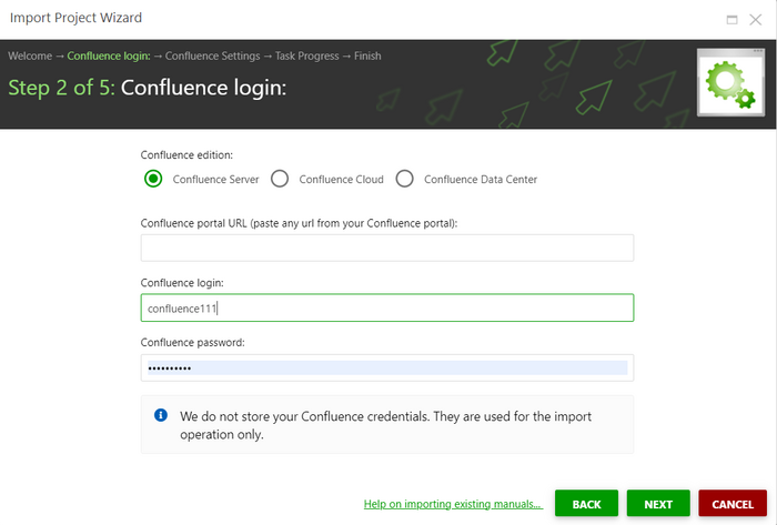 confluence login and password