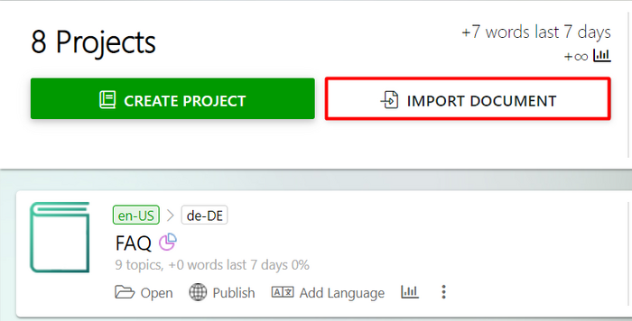 import document button