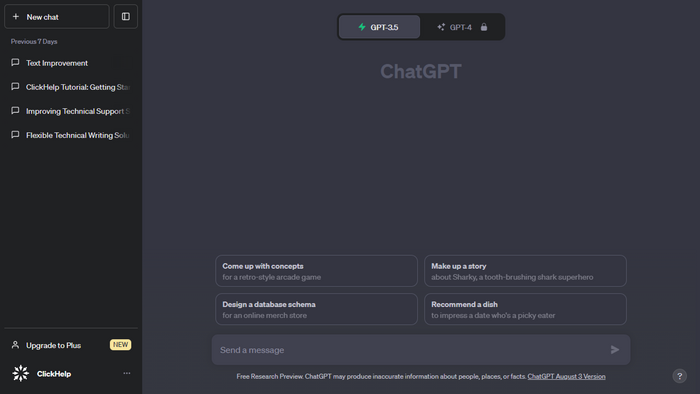 chatgpt interface