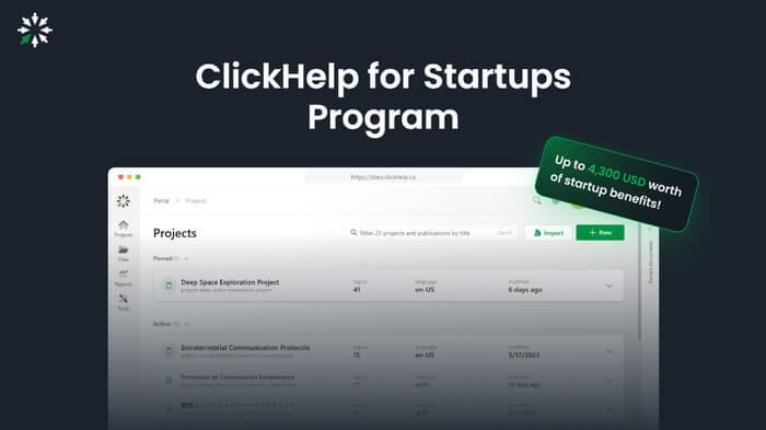 clickhelp program for startups