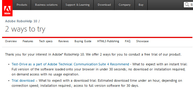 Adobe RoboHelp - free trial