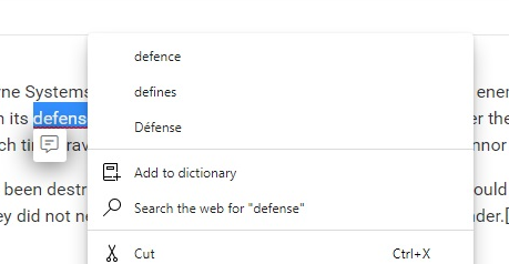 Browser's spell-checking feature