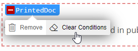Clear conditions option in the context menu