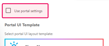 Use portal settings checkbox cleared