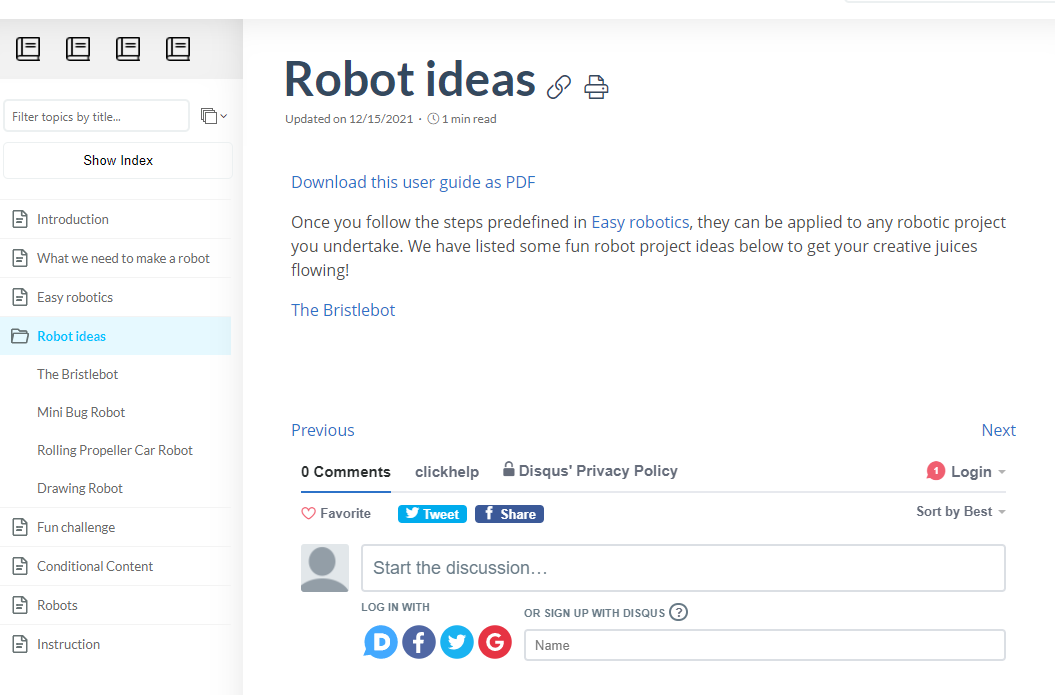 The Disqus section in the Reader UI