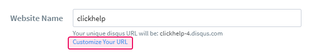 The Customize Your URL link in the Disqus settings page