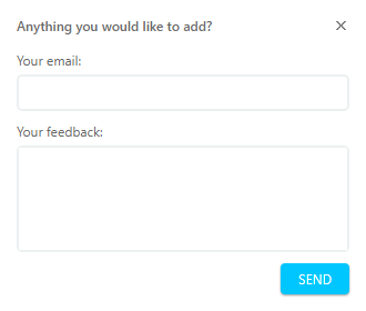 Feedback form with email and feedback fields