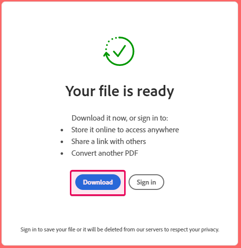 Download a file after converting