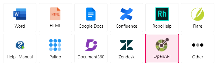 The OpenAPI icon on the first page of the Import Wizard