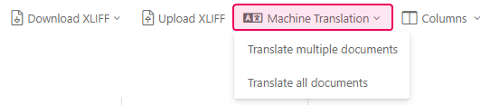 The Machine Translation button in translator dashboard