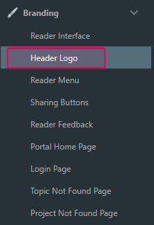 Select the Header Logo section in Branding settings