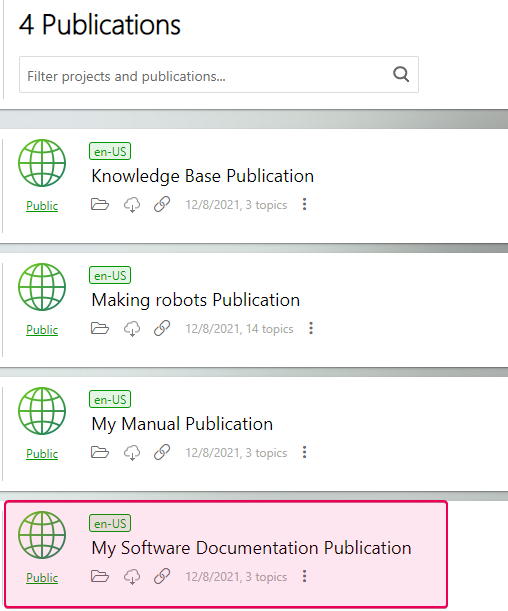 Choose the publication to change its ordinal number in the Reader UI