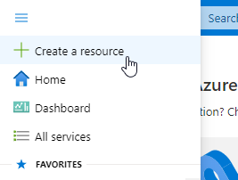 Navigate to the Create a resource page