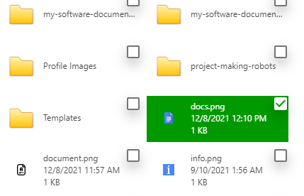 The icon located on the root level of the File Storage