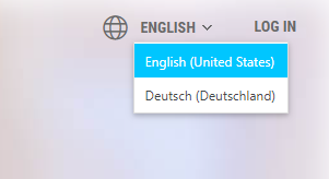 The language switcher in the upper-right corner of the Home Page