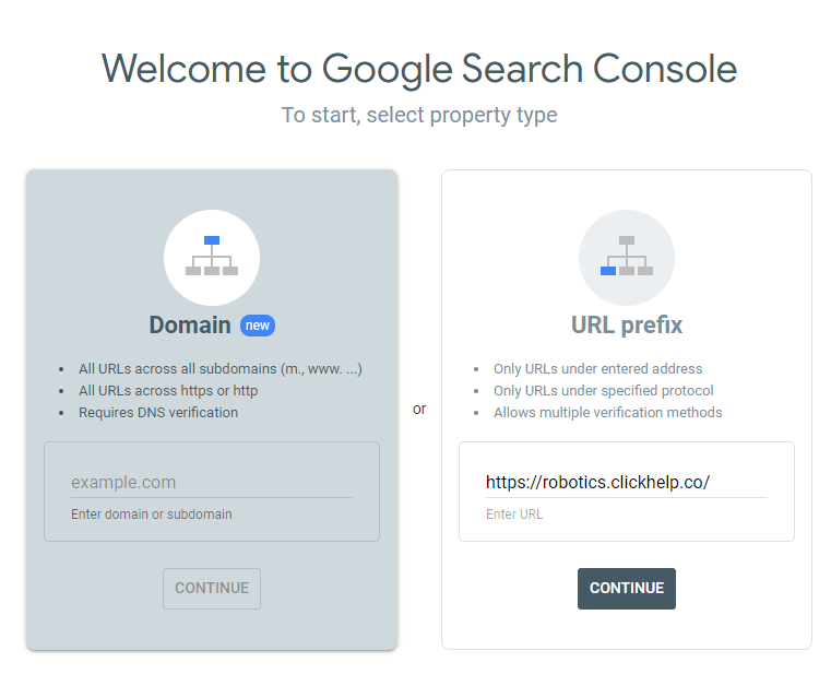 Submit the Portal URL in the Google Search Console
