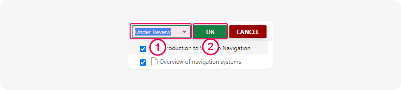 The Under Review status is chosen for selected topics