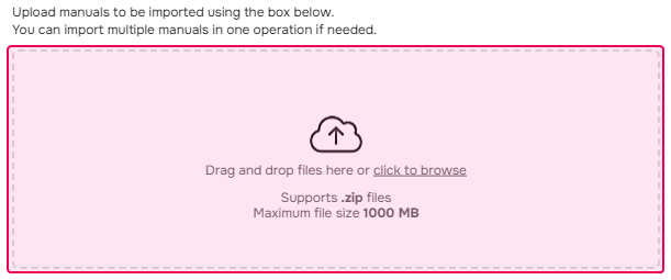 The area to upload your ZIP files.