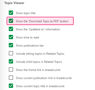 The Topic Viewer section