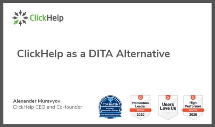 Webinar: ClickHelp as a DITA Alternative