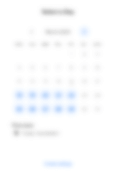 Calendly calendar blurred