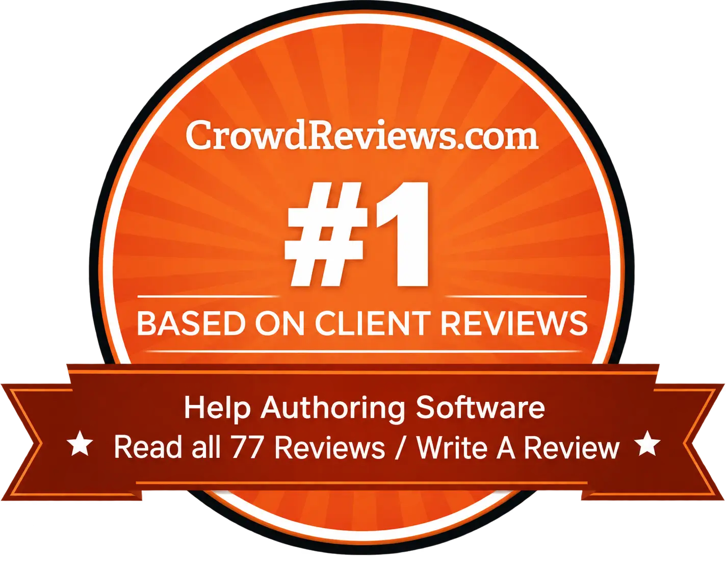 CrowdReviews #1 Orange Award Badge